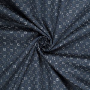 Slate Blue Print Premium Cotton Fabric