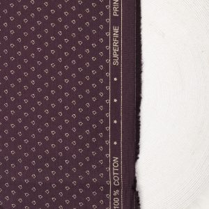 Maroon Cotton Satin Print Fabric