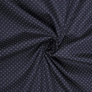 Dark Blue Cotton Satin Print Fabric
