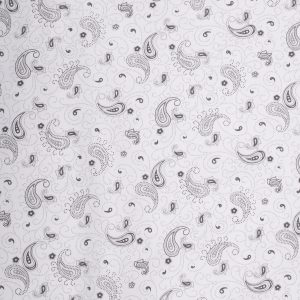 Light Gray Motif Print Premium Cotton Fabric