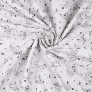 Light Gray Motif Print Premium Cotton Fabric