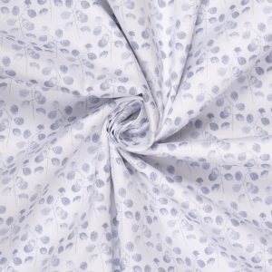 Light Gray Leaf Print Premium Cotton Fabric
