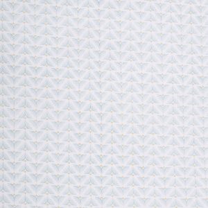 Turquoite Motif Print on White Premium Cotton Fabric