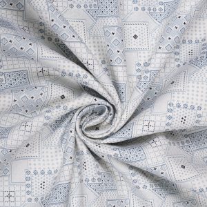 Light Grayish Blue Print Premium Cotton Fabric