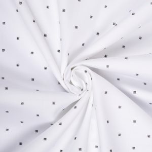 Small motif print on white Premium Cotton Fabric