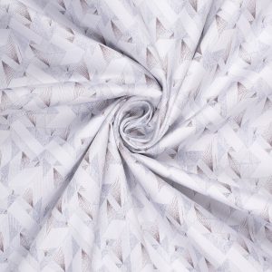 Light Blue Brown Print Premium Cotton Fabric