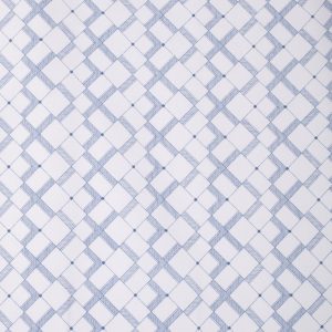 Slate Blue Print on White Premium Cotton Fabric
