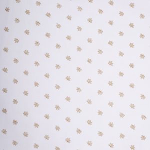 Golden Motif Print on White Premium Cotton Fabric