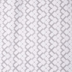 Gray Cross Box Print on White Premium Cotton Fabric