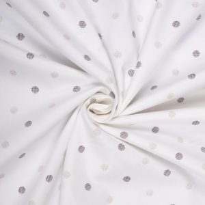 Light Dotted Sphere Print on White Premium Cotton Fabric