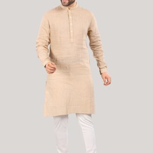 Elegant Beige Linen Kurta for Men