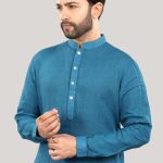 Blue Linen Kurta for Men