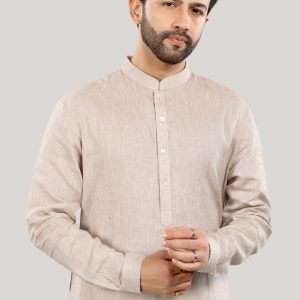 Elegant Beige Linen Kurta for Men