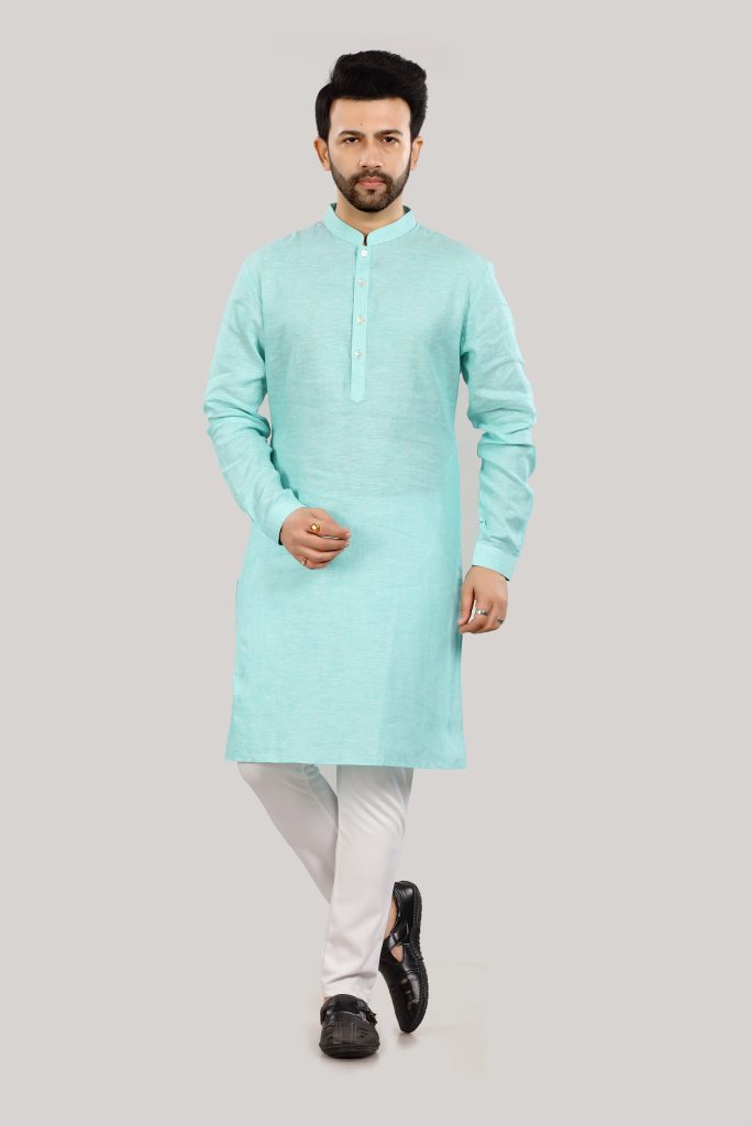 Mint Linen Kurta for Men
