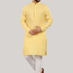 Yellow Linen Kurta for Men