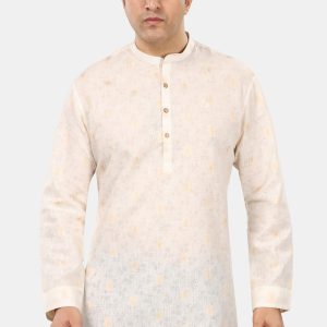 Elegant Beige Pure Cotton Short Kurta