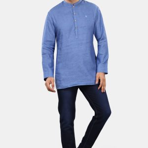 Blue Linen Short Kurta