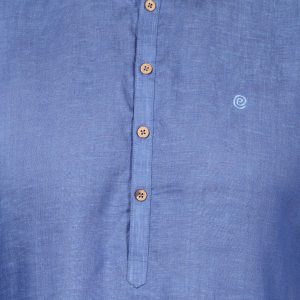 Elegant Blue Linen Short Kurta