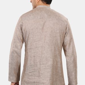 Elegant Brown Linen Short Kurta