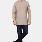 Brown Linen Short Kurta