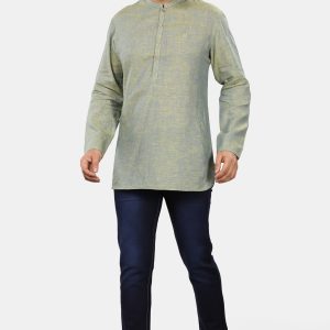 Sage Green Linen Short Kurta