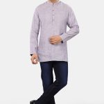 Lavender Mist Linen Short Kurta