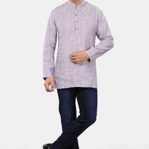Lavender Mist Linen Short Kurta