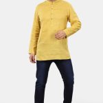 Mustard Yellow Linen Short Kurta