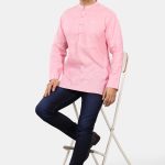 Candy Pink Linen Short Kurta