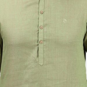 Sage Olive Linen Short Kurta