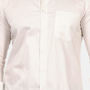 Elegant Off White Motif Print Giza Cotton Shirt