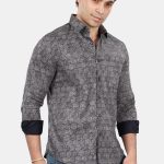 Hexagon Elegance Cotton Shirt with hex print