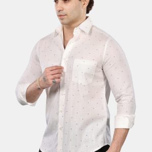 Pastel Paisley Print Giza Cotton Men's Shirt