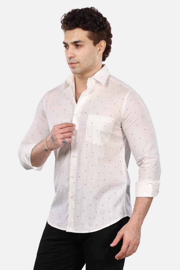 Pastel Paisley Print Giza Cotton Men's Shirt
