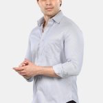 Men's Classic Striped Cotton Shirt Light Blue