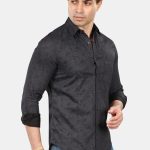 Men's Elegant Black Patterned Shirt