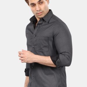 Men's Classic Charcoal Checkered Shirt