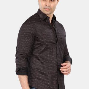 Men's Classic Black Patterned Shirt