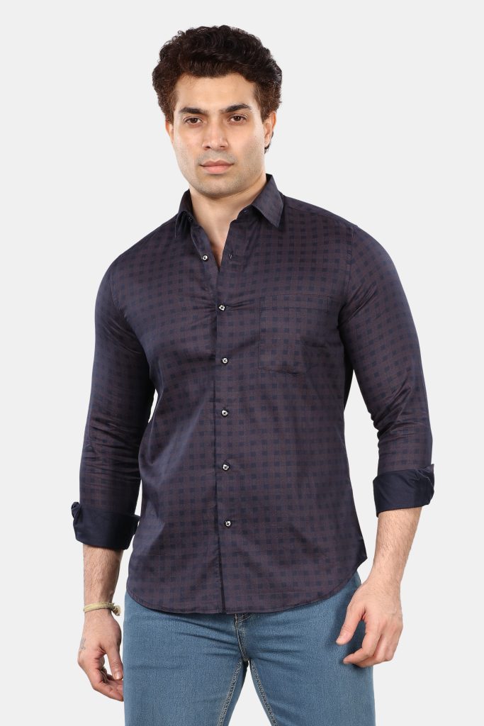 Men's Classic Navy Checked Shirt