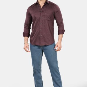 Men's Classic Maroon Dress Shirt