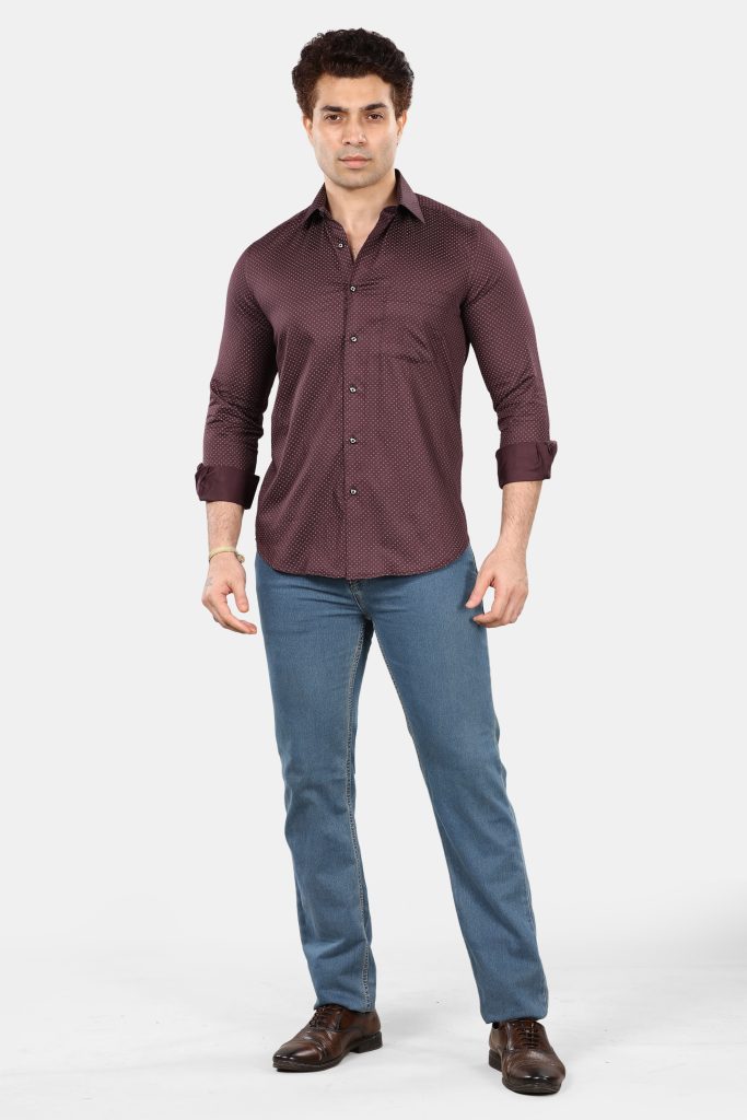 Men's Classic Maroon Dress Shirt