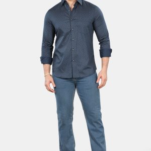 Men's Classic Navy Patterned Shirt