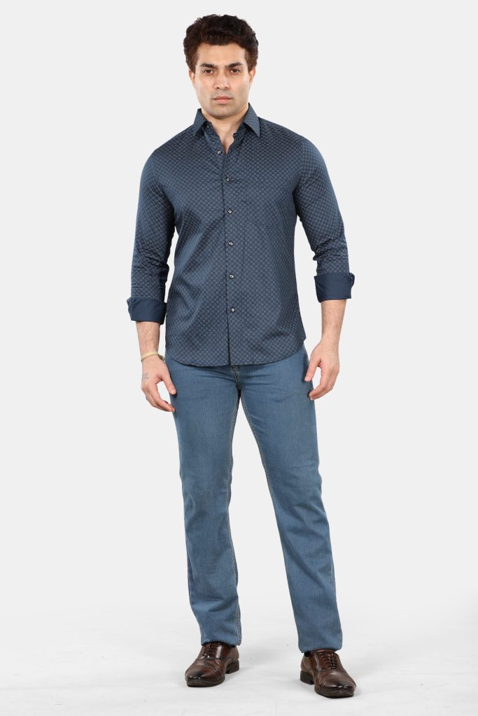 Men's Classic Navy Patterned Shirt